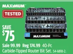 Canadian Tire MAXIMUM 40-Pc Carbide-Tipped Router Bit Set offer
