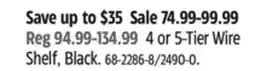 Canadian Tire Type A 4 or 5-Tier Wire Shelf, Black offer