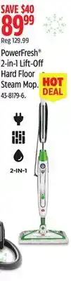 Canadian Tire PowerFresh 2-in-1 Lift-Off Hard Floor Steam Mop offer
