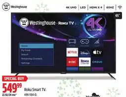 Canadian Tire Westinghouse Roku Smart TV offer