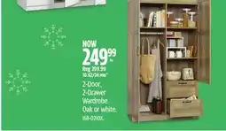 Canadian Tire 2-Door, 2-Drawer Wardrobe offer