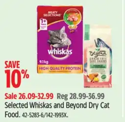 Canadian Tire Selected Whiskas and Beyond Dry Cat Food offer