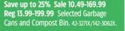 Canadian Tire Type A Selected Garbage Cans and Compost Bin offer