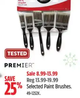 Canadian Tire PREMIER Selected Paint Brushes offer