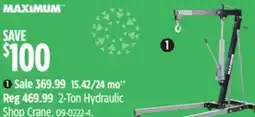 Canadian Tire MAXIMUM 2-Ton Hydraulic Shop Crane offer