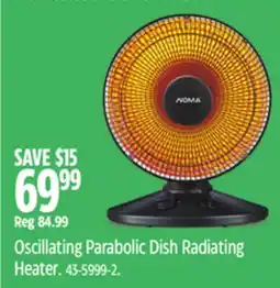 Canadian Tire Oscillating Parabolic Dish Radiating Heater offer