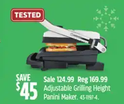 Canadian Tire Breville Adjustable Grilling Height Panini Maker offer