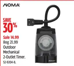 Canadian Tire NOMA Outdoor Mechanical 2-Outlet Timer offer