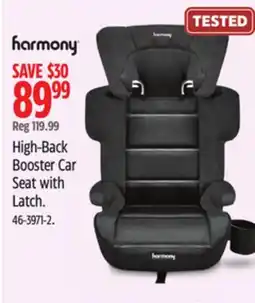 Canadian Tire Harmony High-Back Booster Car Seat with Latch offer