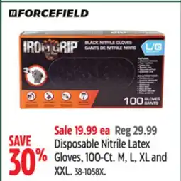 Canadian Tire FORCEFIELD Disposable Nitrile Latex Gloves offer