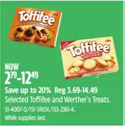 Canadian Tire Selected Toffifee and Werther's Treats offer
