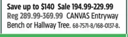 Canadian Tire CANVAS Entryway Bench or Hallway Tree offer