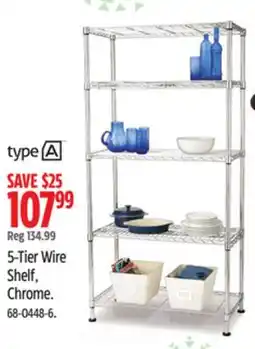 Canadian Tire Type A 5-Tier Wire Shelf, Chrome offer