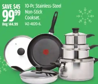 Canadian Tire T-fal 10-Pc Stainless-Steel Non-Stick Cookset offer