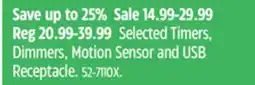 Canadian Tire Dimmers, Motion Sensor and USB Receptacle offer