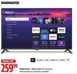 Canadian Tire MAGNAVOX 10.84/24 mo†† Roku Smart TV offer