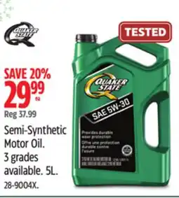 Canadian Tire Quaker State Semi-Synthetic Motor Oil offer