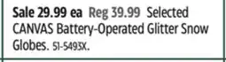 Canadian Tire Selected CANVAS Battery-Operated Glitter Snow Globes offer