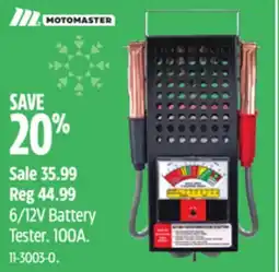 Canadian Tire Motomaster 6/12V Battery Tester offer