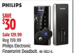 Canadian Tire Philips Electronic Fingerprint Deadbolt offer