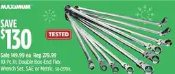 Canadian Tire MAXIMUM 10-Pc XL Double Box-End Flex Wrench Set offer