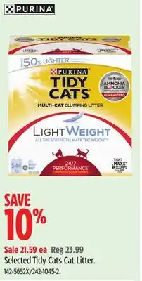 Canadian Tire Purina Selected Tidy Cats Cat Litter offer