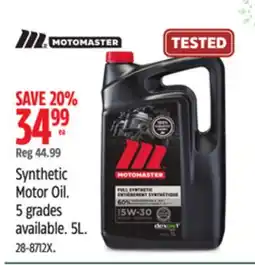 Canadian Tire Synthetic Motor Oil offer