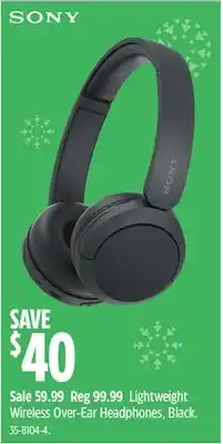 Canadian Tire Sony Lightweight Wireless Over-Ear Headphones offer