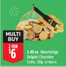 Canadian Tire Waterbridge Belgian Chocolate Coins, 50g offer