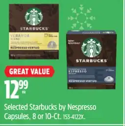 Canadian Tire Selected Starbucks by Nespresso Capsules, 8 or 10-Ct offer