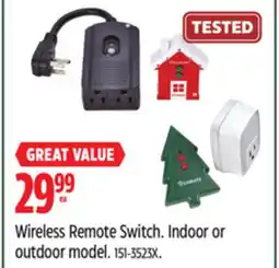 Canadian Tire Wireless Remote Switch. Indoor or outdoor model offer