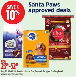 Canadian Tire Selected Purina One, Beyond, Pedigree Dry Dog Food offer