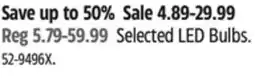 Canadian Tire Selected LED Bulbs offer