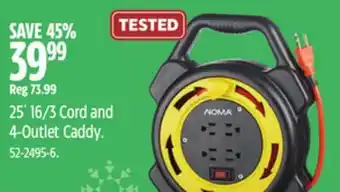 Canadian Tire 25´ 16/3 Cord and 4-Outlet Caddy offer