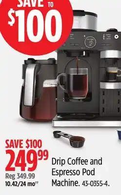 Canadian Tire Drip Coffee and Espresso Pod Machine offer