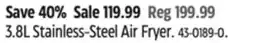Canadian Tire Vida by PADERNO 3.8L Stainless-Steel Air Fryer offer