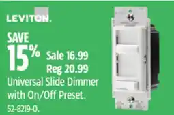 Canadian Tire Leviton Universal Slide Dimmer with On/Off Preset offer