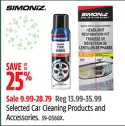 Canadian Tire Simoniz Selected Car Cleaning Products and Accessories offer