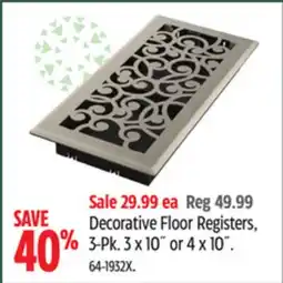 Canadian Tire Imperial Decorative Floor Registers offer