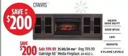 Canadian Tire CANVAS Oakridge 68˝ Media Fireplace offer