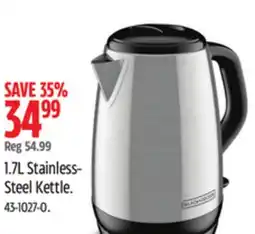 Canadian Tire 1.7L Stainless- Steel Kettle offer