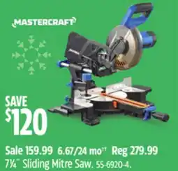 Canadian Tire Mastercraft 71⁄4˝ Sliding Mitre Saw offer