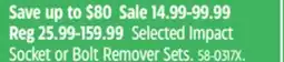 Canadian Tire MAXIMUM Selected Impact Socket or Bolt Remover Sets offer
