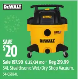 Canadian Tire DEWALT 34L Stealthsonic Wet/Dry Shop Vacuum offer