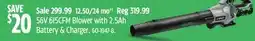Canadian Tire EGO POWER+ 56V 615CFM Blower with 2.5Ah Battery 7 Charger offer