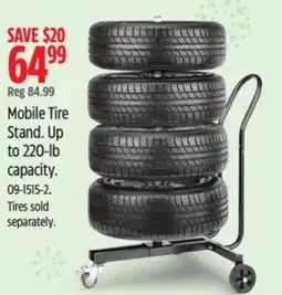 Canadian Tire Mobile Tire Stand. Up to 220-lb capacity offer