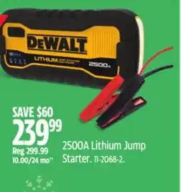 Canadian Tire DEWALT 2500A Lithium Jump Starter offer