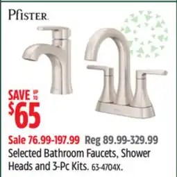 Canadian Tire Pfister Selected Bathroom Faucets, Shower Heads and 3-Pc Kits offer