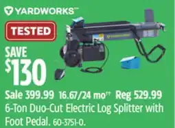 Canadian Tire 6-Ton Duo-Cut Electric Log Splitter with Foot Pedal offer