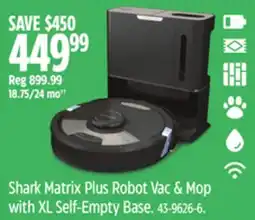 Canadian Tire Shark Matrix Plus Robot Vac & Mop with XL Self-Empty Base offer